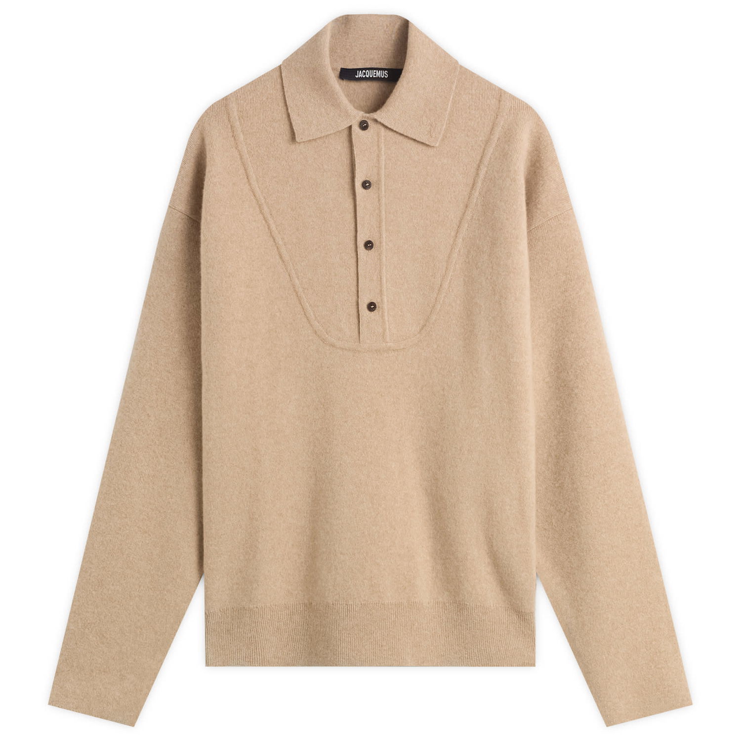 Sveter Jacquemus Jacquemus Knitted Polo, Size Large Béžová | 25HSWM00609AK00276-150, 0