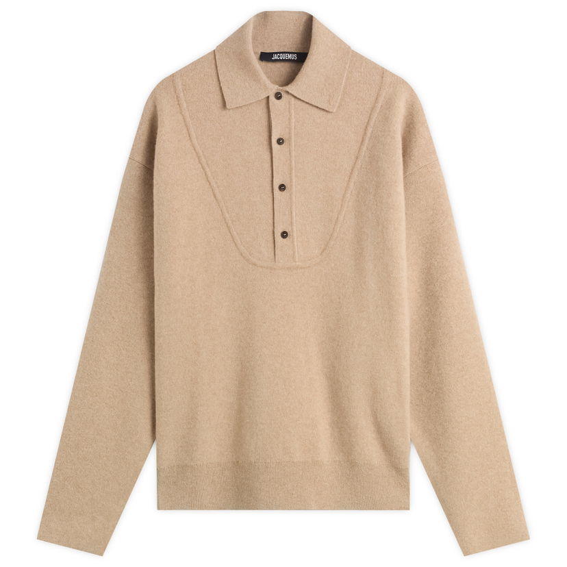Sveter Jacquemus Jacquemus Knitted Polo, Size Large Béžová | 25HSWM00609AK00276-150