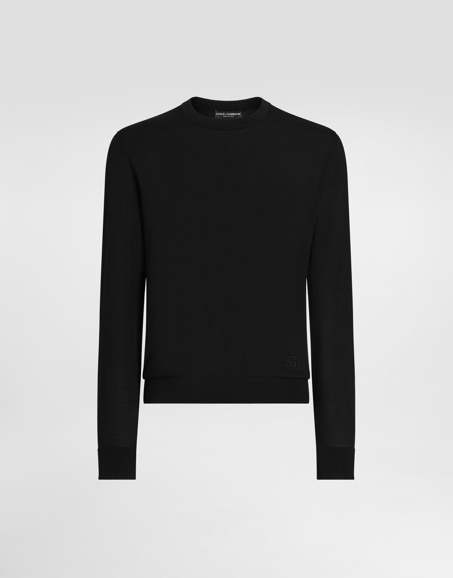 Sveter Dolce & Gabbana Dolce & Gabbana Silk Crewneck Pullover Čierna | GXX02ZJBSLVN0000, 0