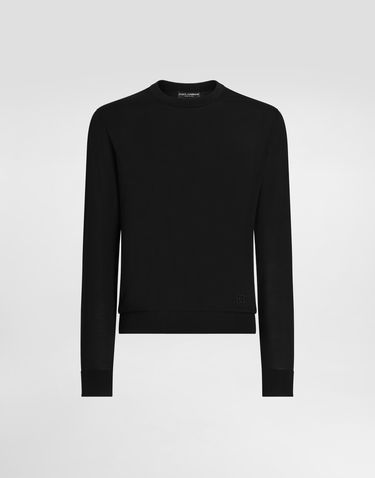 Sveter Dolce & Gabbana Dolce & Gabbana Silk Crewneck Pullover Čierna | GXX02ZJBSLVN0000, 0