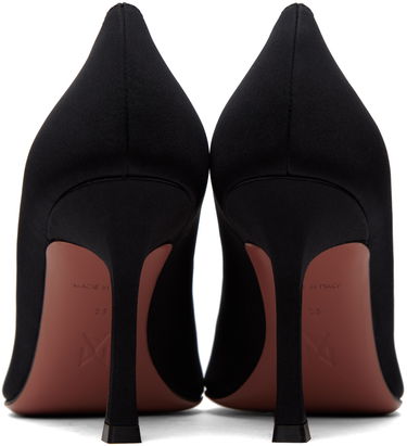 Tenisky a topánky Amina Muaddi Satin Pumps With Crystal Buckle Čierna | CAMELIA PUMP 90 SR SATIN, 1