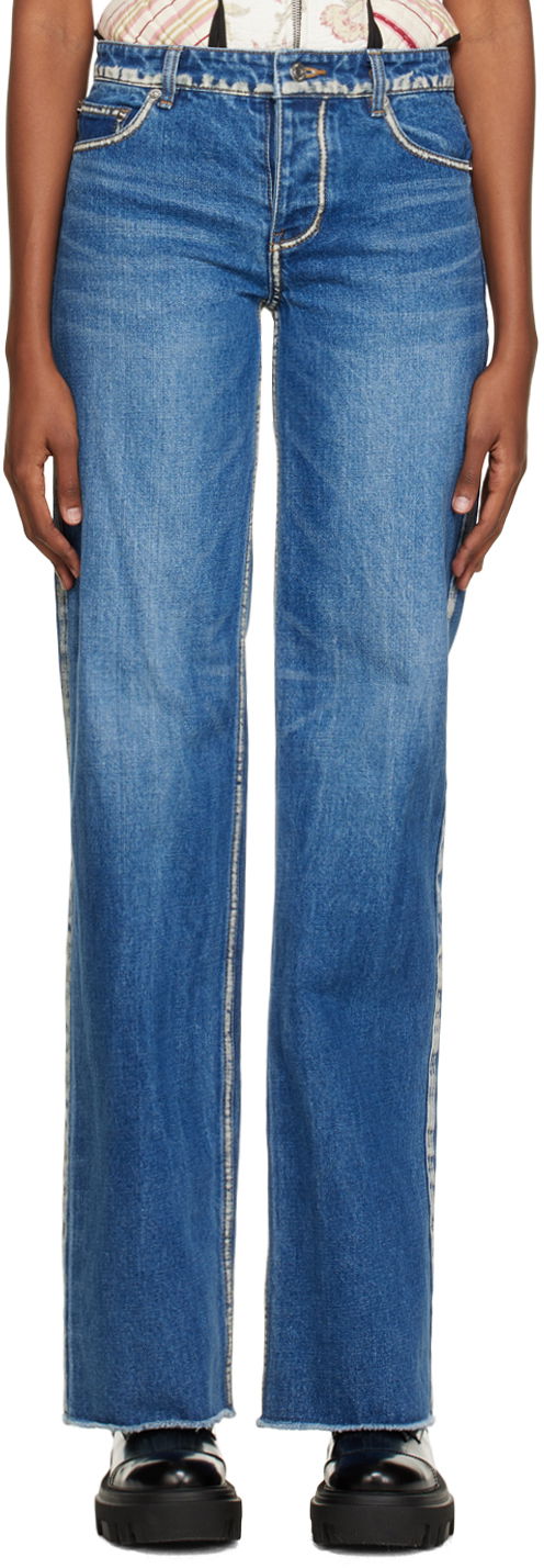 Džínsy We11done We11done Worn Jeans Modrá | WD-DP3-22-382-W-BL, 0