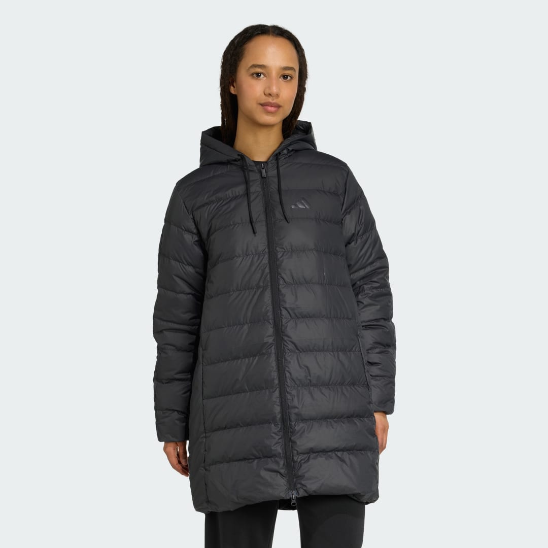 Parka adidas Performance Essentials Climawarm 3-Stripes Light Down Hooded Parka Čierna | JM4086, 0