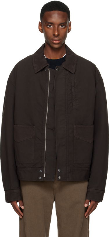 Bunda Dries Van Noten Dries Van Noten Collared Zip-Up Insulated Jacket Hnedá | 252-020577-2101, 0