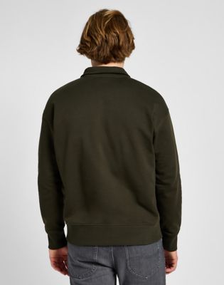 Mikina Lee Half Zip Sweatshirt Zelené | 112355752