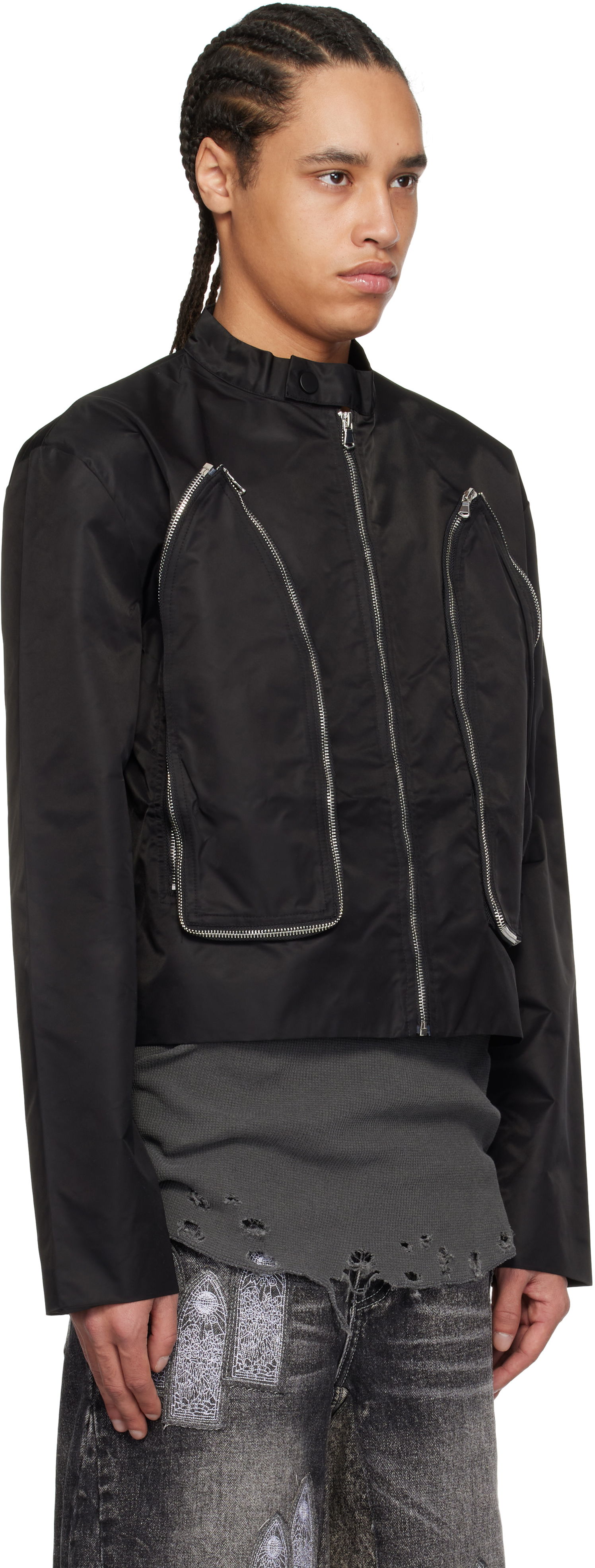 Bomber bunda Who Decides War Who Decides War Window Cropped Moto Jacket Čierna | 1131510002SS25, 1