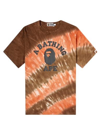 Tričko BAPE College Tie Dye Oversized T-Shirt Brown Hnedá | 001CSJ302005L-BRN