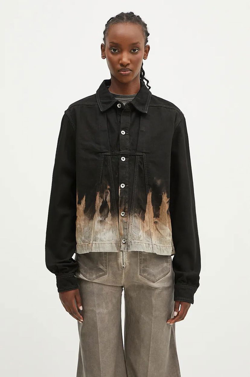 Bunda Rick Owens Alice Denim Jacket Čierna | DS02D2714.BSUN