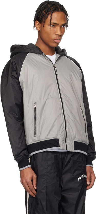 Bomber bunda Palm Angels Palm Angels Curved Logo Windbreaker Jacket Šedá | PMEA289S25FAB0010910, 1