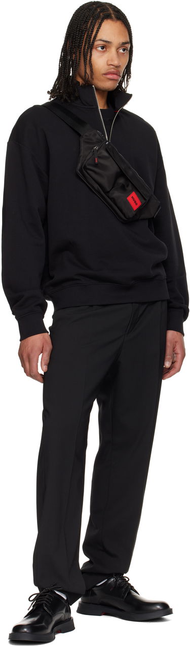 Ľadvinka BOSS HUGO Twill Double Flap Pocket Belt Bag Čierna | 50541616, 3