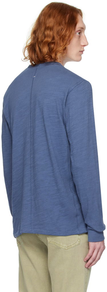 Tričko rag & bone Rag & Bone Classic Flame Henley T-Shirt Modrá | MBC23HT037CA37, 2