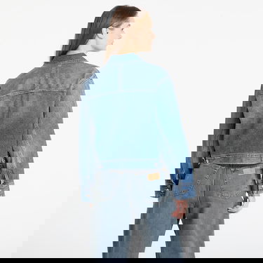 Bunda CALVIN KLEIN Workwear Cropped Denim Jacket with K Applique Modrá | LV047E906G 3NL, 3