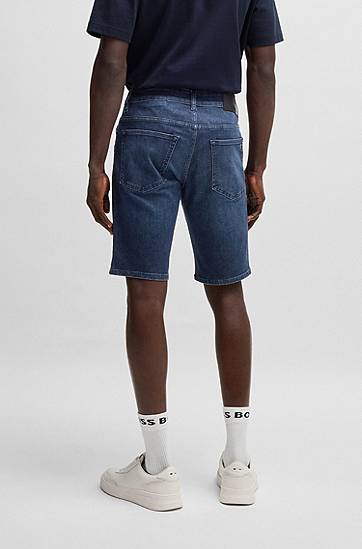 Šortky BOSS Delaware Slim-Fit Denim Shorts Modrá | 50537815, 1