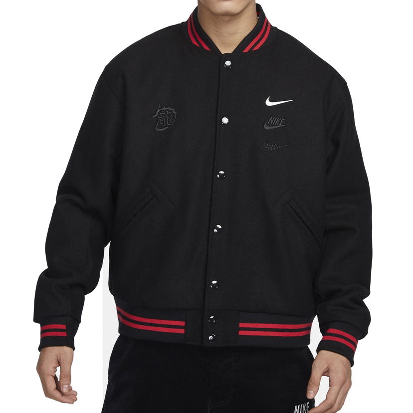Bomber bunda Nike Dragon Baseball Jacket Čierna | FZ6372-010