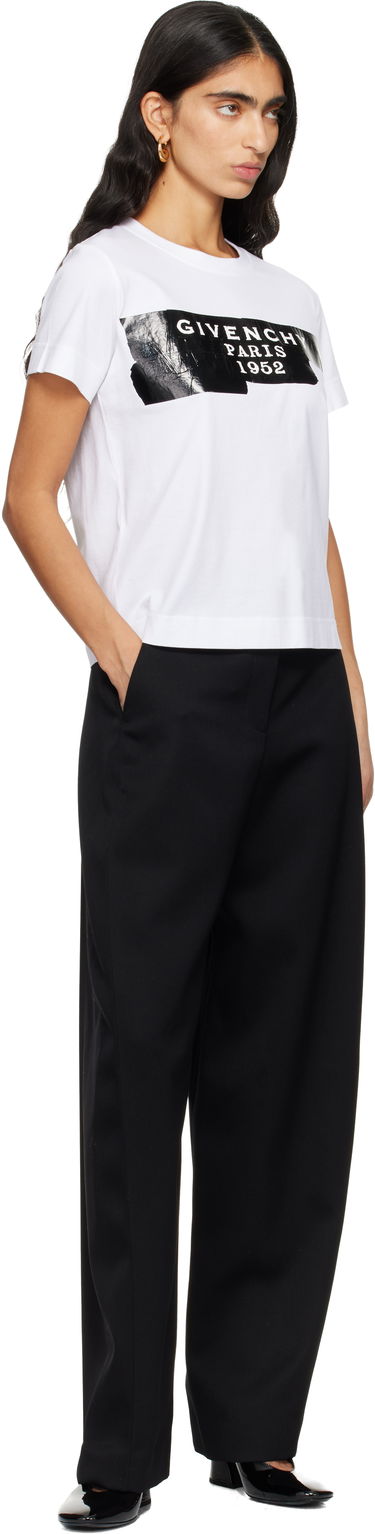 Tričko Givenchy Givenchy Tape Print Crewneck T-shirt Biela | BW70FJP78U100, 3