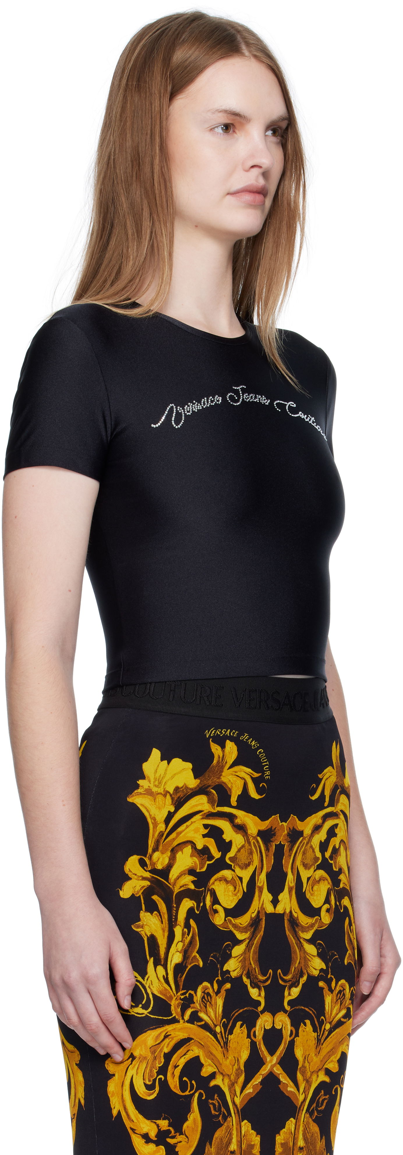 Tričko Versace Versace Jeans Couture Logo T-Shirt Čierna | E79HAH6A2_EN0008, 1