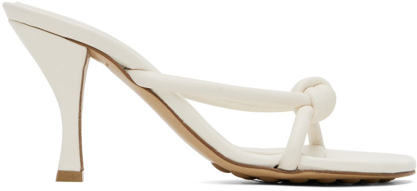 Starostlivosť o obuv Bottega Veneta Bottega Veneta Blink Knotted Leather Heeled Mules Béžová | 775418 V3H60, 0