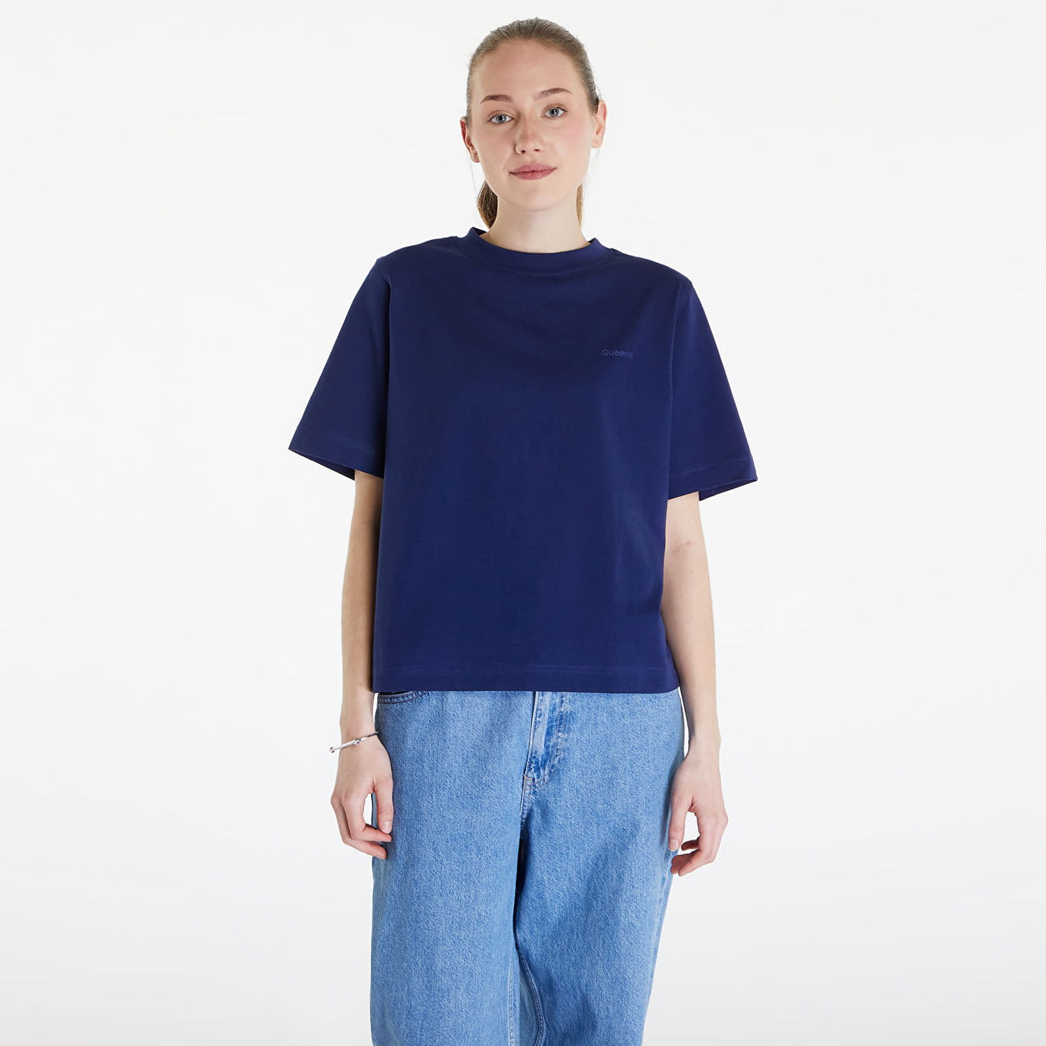 Tričko Queens Essential T-Shirt With Tonal Print Blue Navy | QNS_003, 0