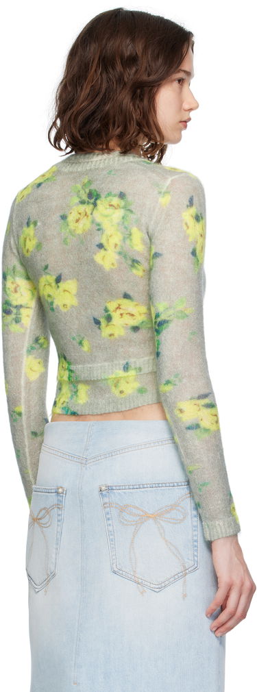 Sveter Acne Studios Acne Studios Layered Mohair Floral Cardigan Zelené | A60570-, 2