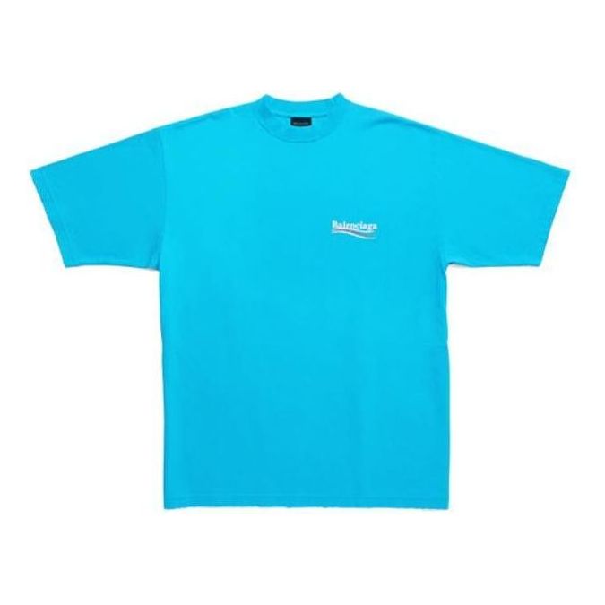 Tričko Balenciaga Political Campaign Large Fit T-Shirt Modrá | 641675TNVG54760