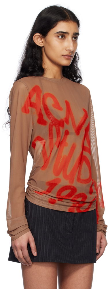 Tričko Acne Studios Acne Studios Sprayed Logo Long Sleeve T-Shirt Zelené | BL0410-, 4