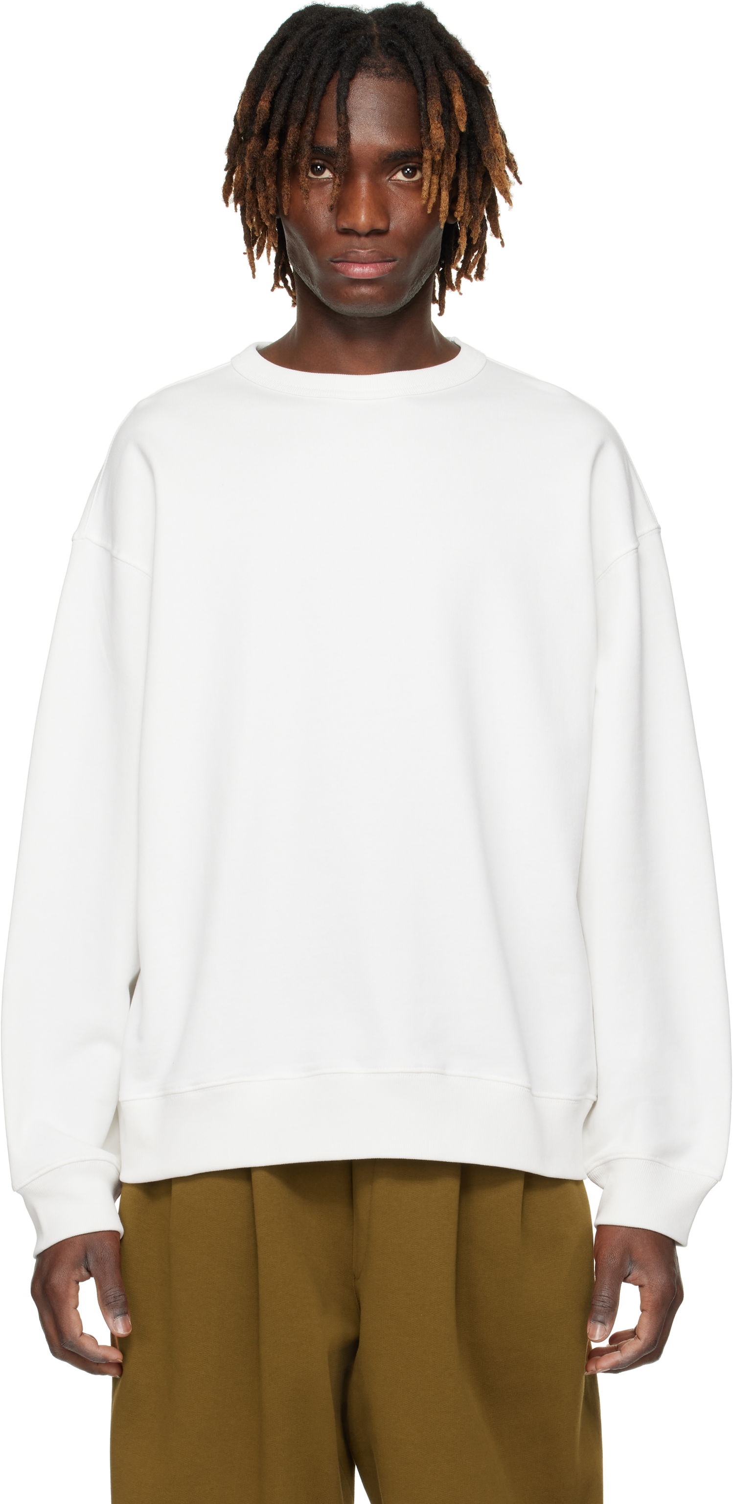 Sveter Dries Van Noten Dries Van Noten Dropped Shoulders Sweatshirt Biela | 251-021152-1610, 0
