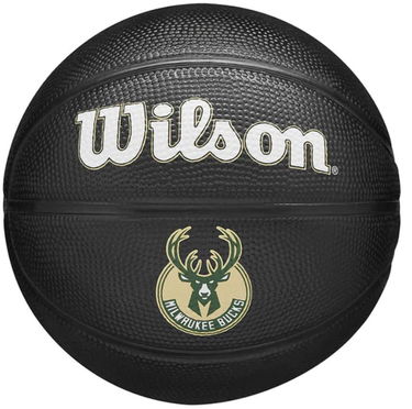 Športový doplnok Wilson Tennis Milwaukee Bucks NBA Team Tribute Mini Basketball Čierna | wz4017606xb, 0