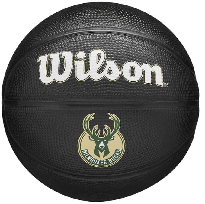 Športový doplnok Wilson Tennis Milwaukee Bucks NBA Team Tribute Mini Basketball Čierna | wz4017606xb