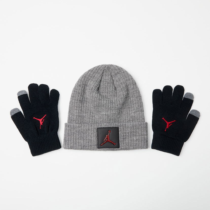 Kulicha Jordan Jumpman Patch Beanie Set Šedá | 9A0604-GEH