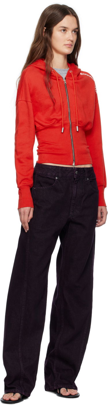 Mikina Eckhaus Latta Eckhaus Latta Snatched Zip-Up Hoodie Červená | 4000-EL-PF25-R -, 3