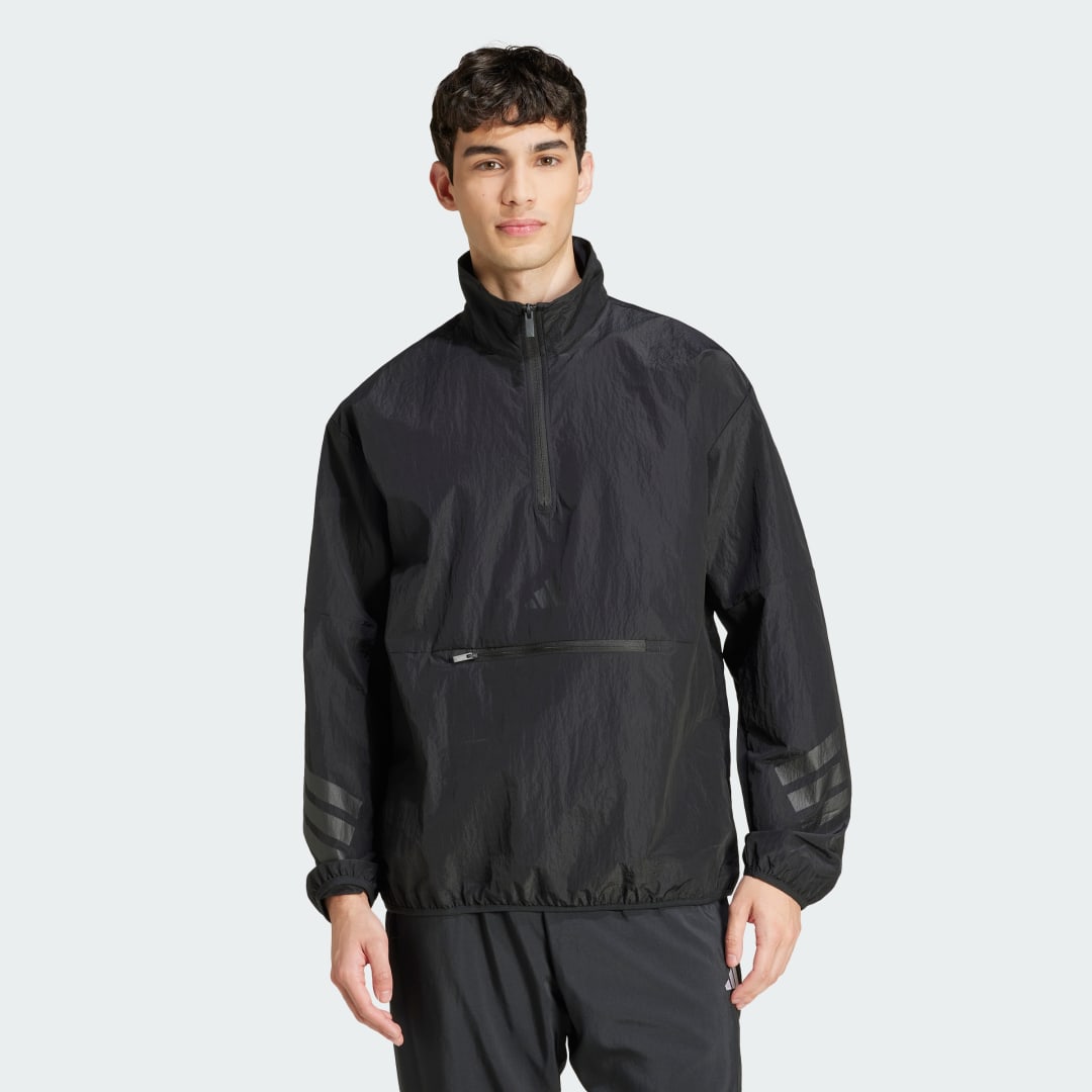 Vetrovka adidas Performance Future Icons 3-Stripes Woven Half-Zip Anorak Čierna | JI8778, 0