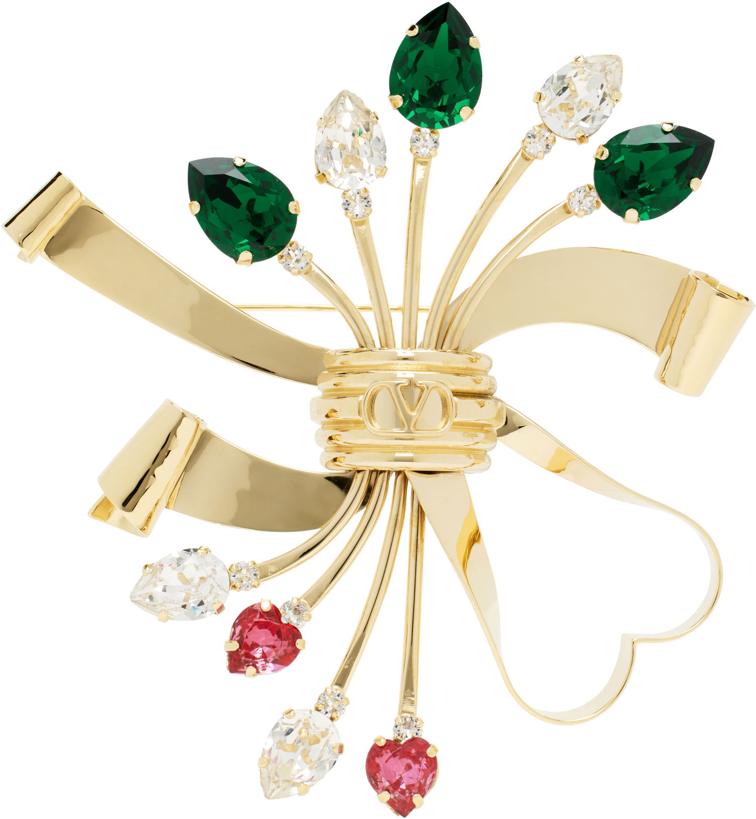 Spona Valentino Valentino Garavani Papier Floral Ribbon Brooch Metalická | 6W2J0X51YCW, 0
