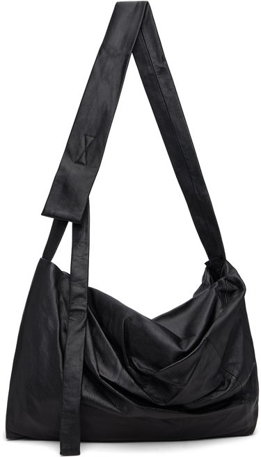 Taška cez rameno Yohji Yamamoto YOHJI YAMAMOTO Puff Leather Shoulder Bag Čierna | DA-I78-791, 0