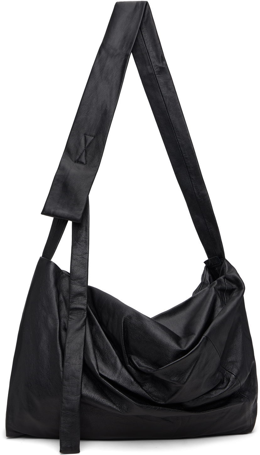 Taška cez rameno Yohji Yamamoto YOHJI YAMAMOTO Puff Leather Shoulder Bag Čierna | DA-I78-791