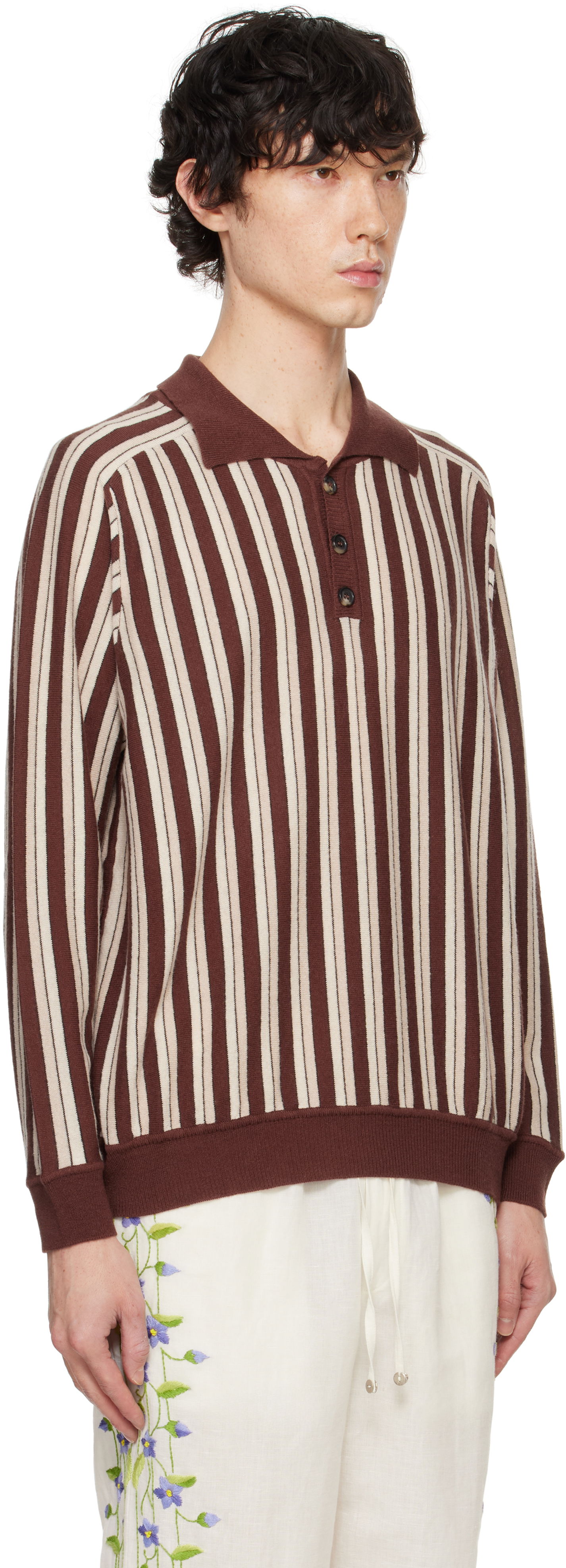 Sveter Bode Bode Hogan Stripe Polo Hnedá | MRF24KT006, 1