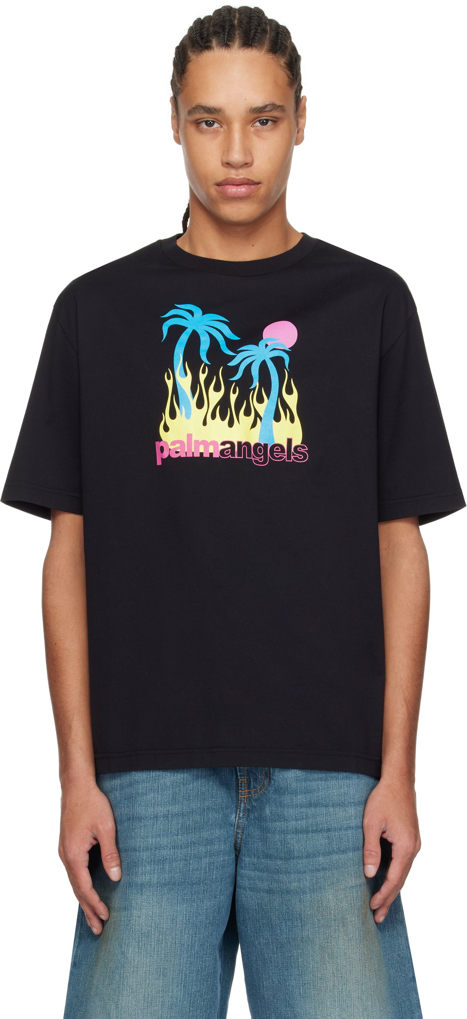 Tričko Palm Angels Palm Angels Burning Oasi Graphic T-Shirt Čierna | PMAA089S25JER0021084, 0