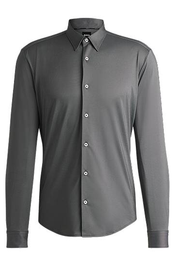 Košeľa BOSS Men's Slim Fit Performance-Stretch Shirt Šedá | 50533434, 0
