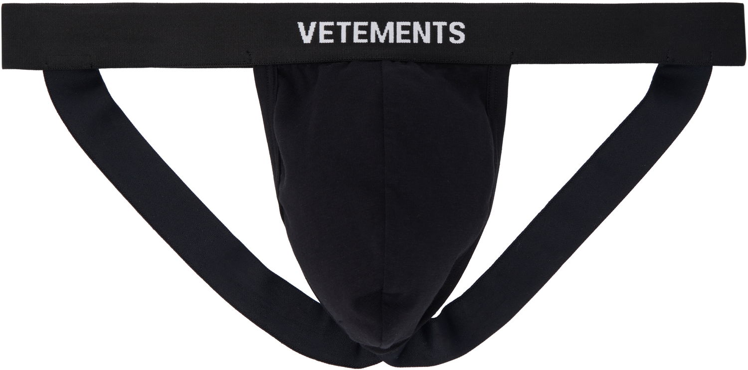Nohavičky VETEMENTS Logo Jock Strap Čierna | MA66UN110B, 0