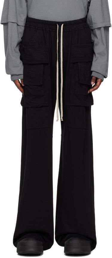 Cargo nohavice Rick Owens Rick Owens DRKSHDW Porterville Creatch Wide Drawstring Cargo Pants Čierna | DU02D2394 RN, 0