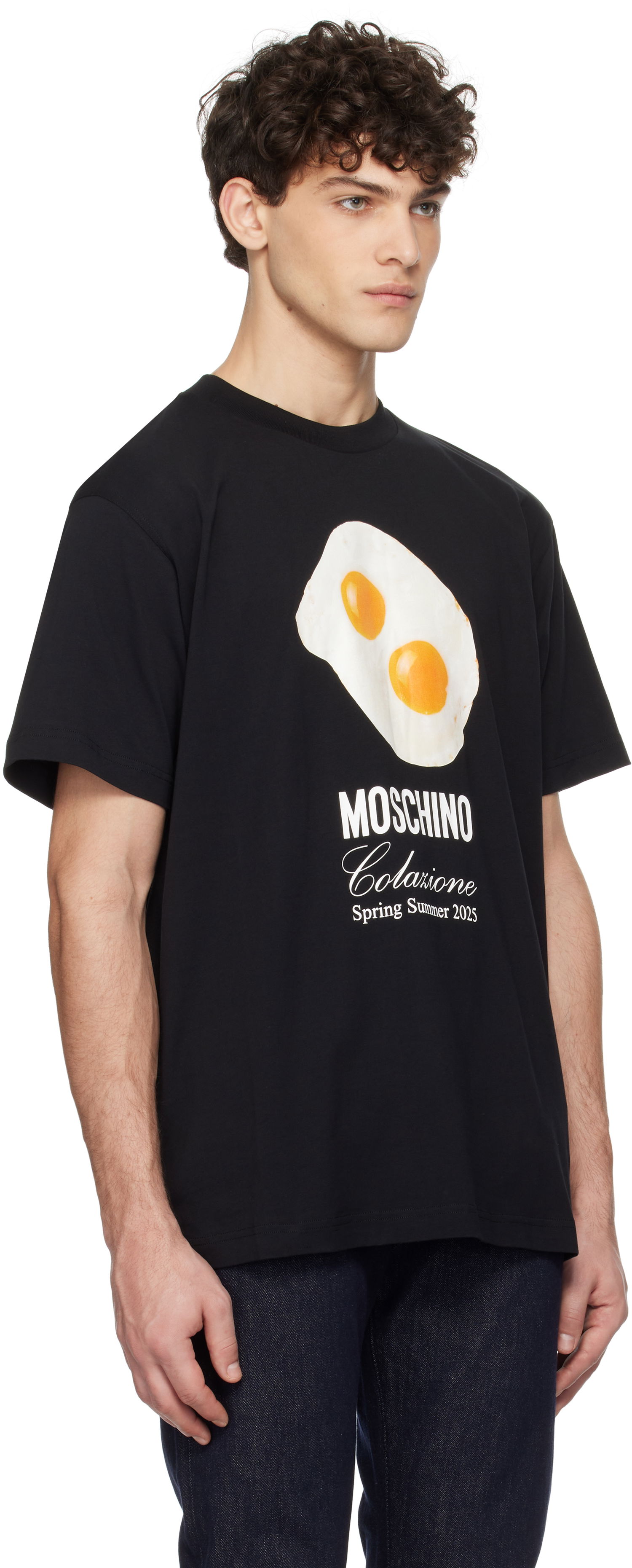 Tričko Moschino Moschino Eggs Print T-Shirt Čierna | 251ZZA071502411555, 1