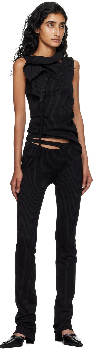 Tielko Ottolinger Ottolinger Ada Pinstripe Sleeveless Top Čierna | 102-106004-01, 3