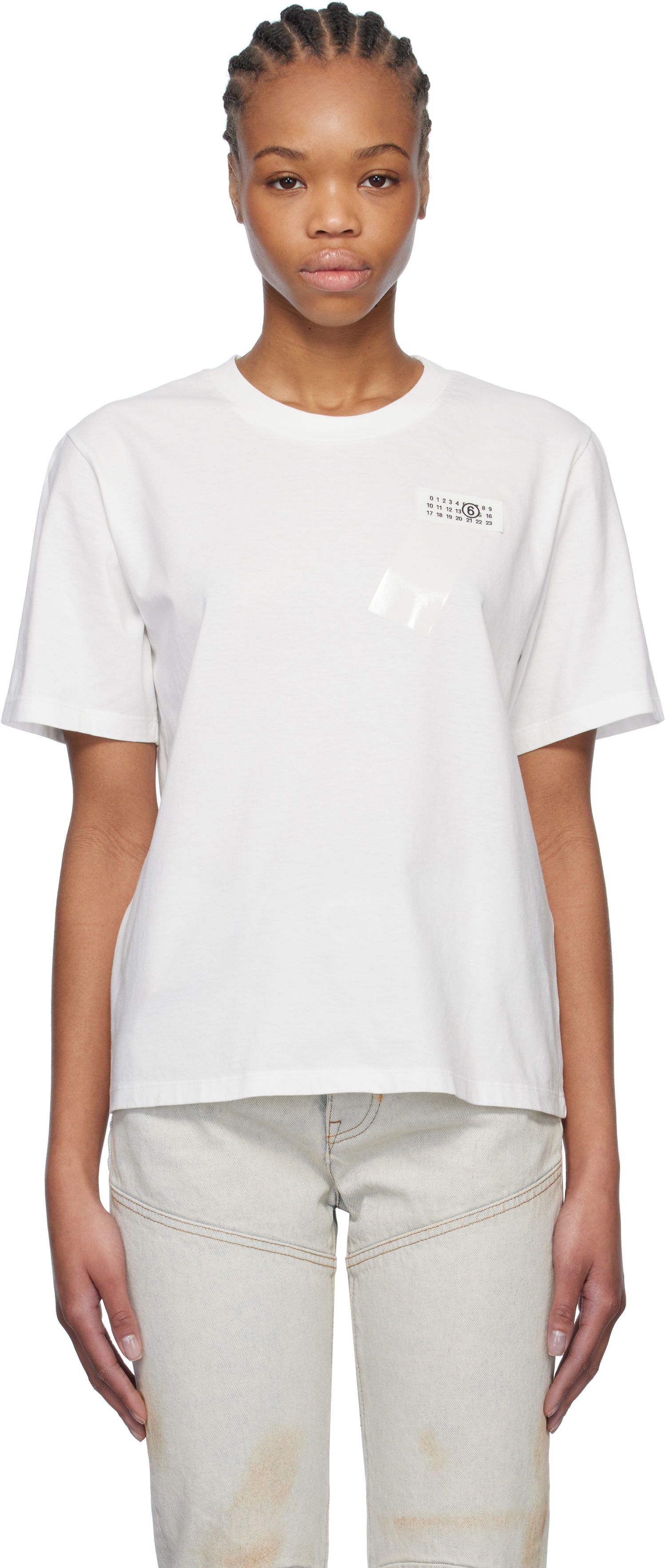 Tričko Maison Margiela MM6 Maison Margiela Taped Logo T-Shirt Biela | S52GC0336 M20048, 0