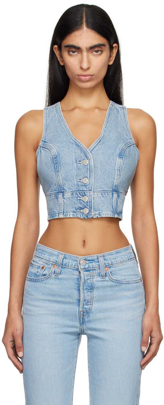 Tielko Levi's Denim Tank Top Modrá | 000MU-0000, 0