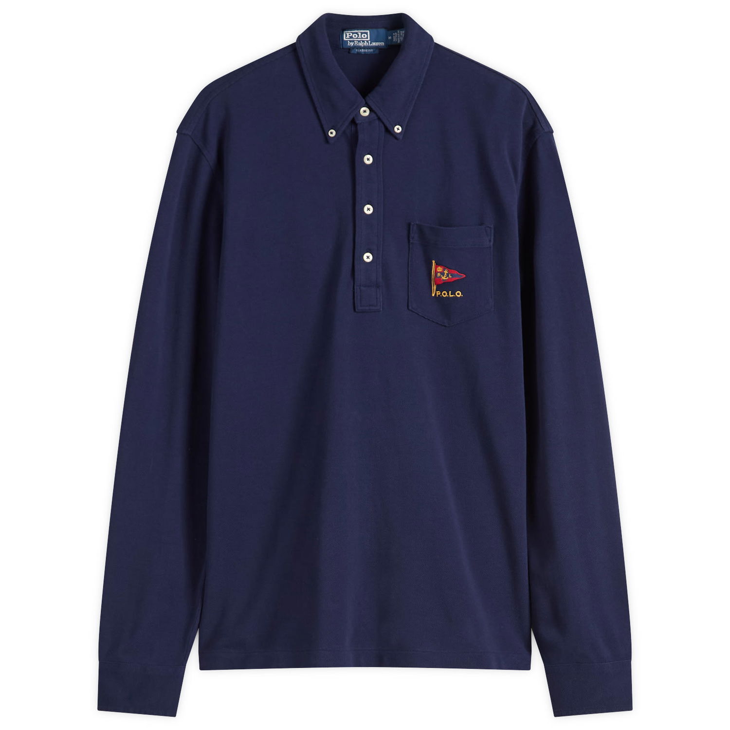 Polo tričko Polo by Ralph Lauren Classic Fit Long Sleeve Polo Shirt, Size Large Navy | 710964548002, 1