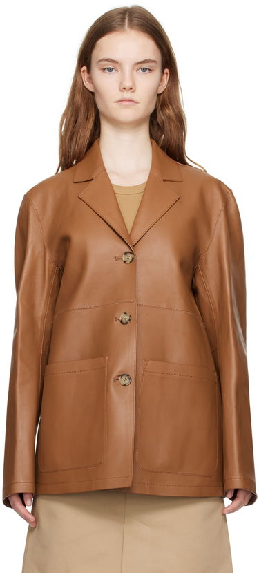 Bunda TOTEME TOTEME Clean Leather Jacket Hnedá | 242-WRZ1765-LE0056, 0