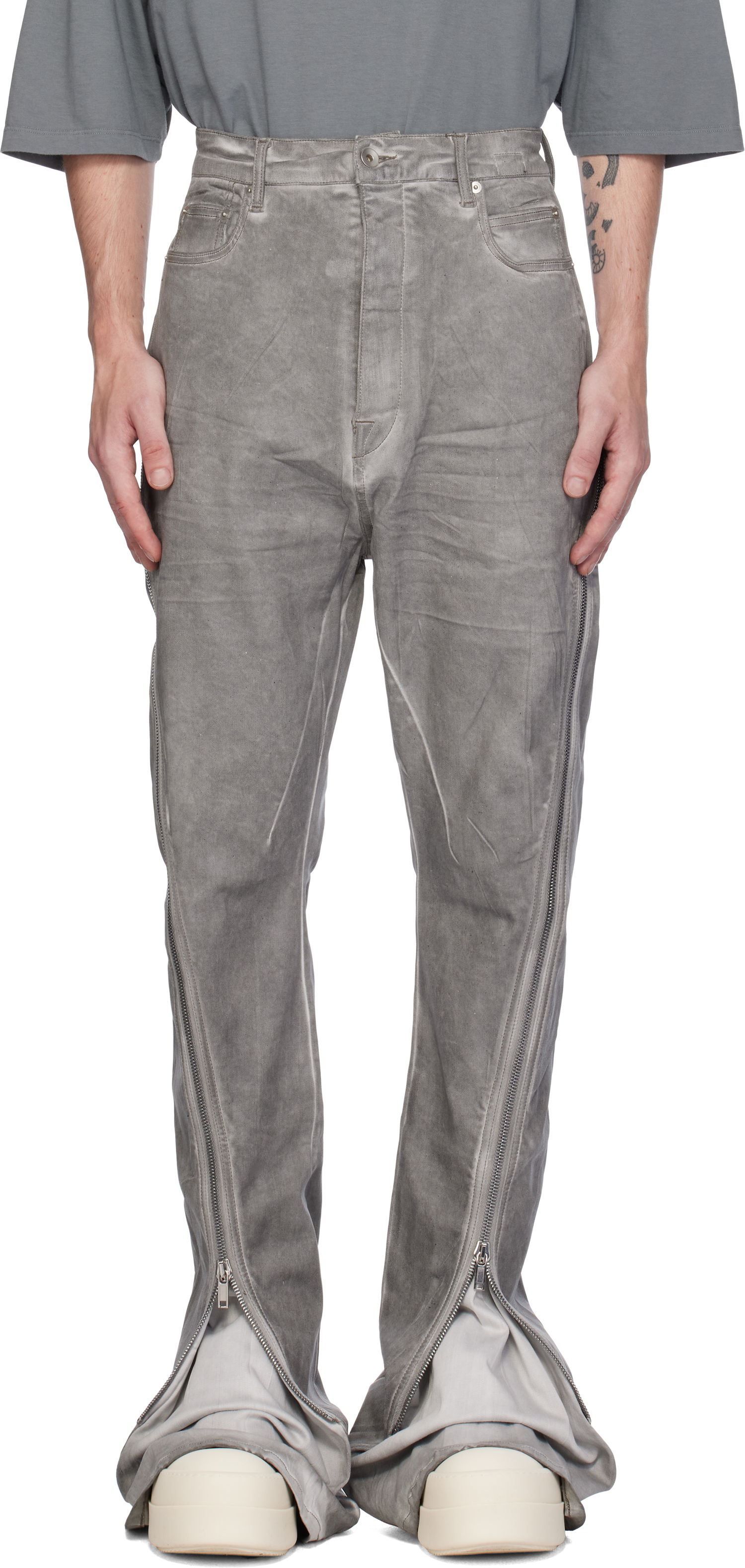 Džínsy Rick Owens Porterville Bolan Banana Jeans Šedá | DU02D2363 HSCF, 0