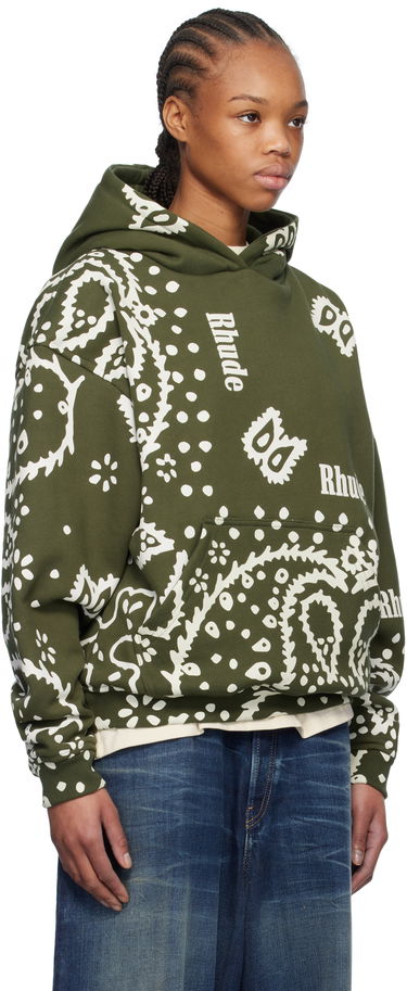 Mikina Rhude Rhude Bandana Print Hoodie Zelené | RHPS25HO10012, 4