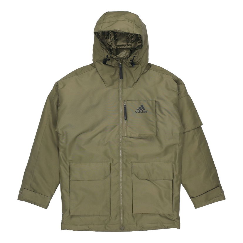 Parka adidas Originals Hooded Down Jacket Zelené | H61734