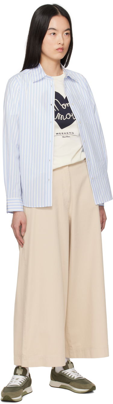 Nohavice Max Mara Weekend Max Mara Disco Wide-Leg Trousers Béžová | 2515131101600, 3