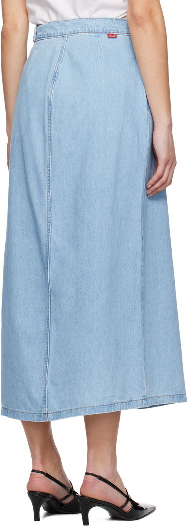 Sukňa Levi's Column Wrap Denim Maxi Skirt Modrá | 001VG-0000, 2